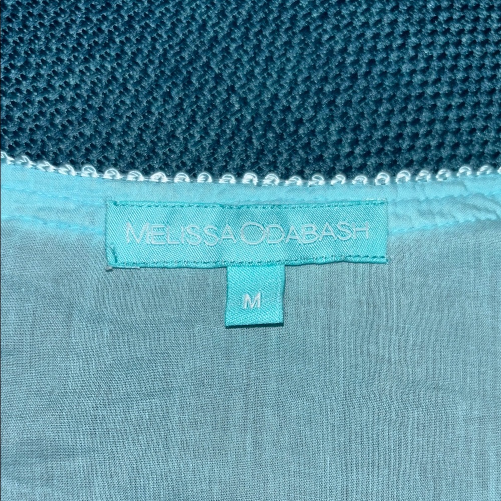 Melissa Odabash Sea Blue Embroidered Beaded Tunic Cover-Up Aqua Boho Luxe - Picture 5 of 11